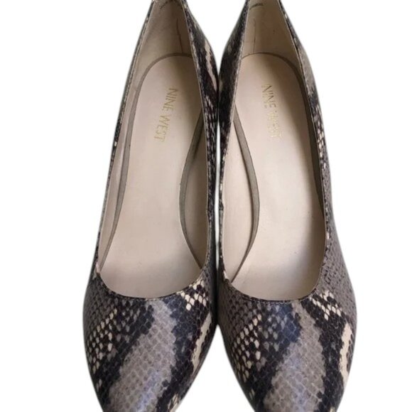 Nine West Python Print Leather Pumps - Size 9 -‎ *BNWOT* - Picture 2 of 6